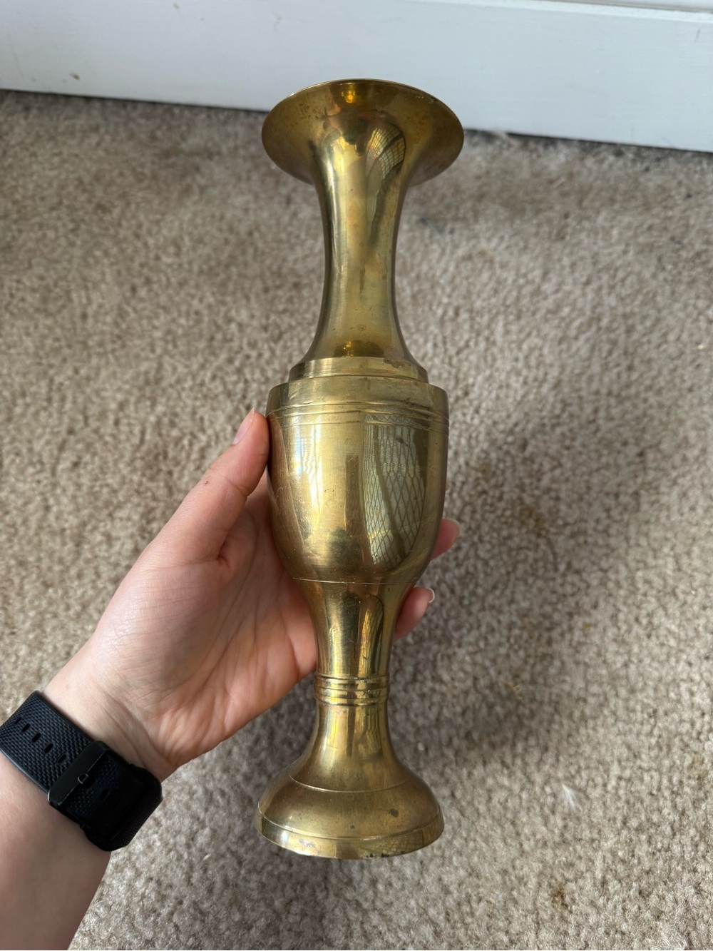 Vintage Brass Decorative Bud Vase - Gold Finish - Picture 3 of 5